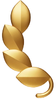 A gold colored laurel branch